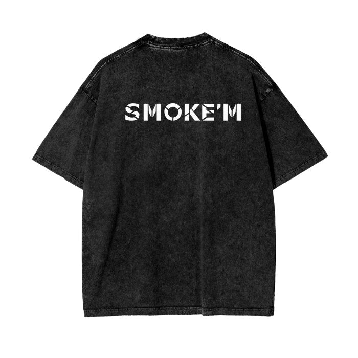 Smoked Black Oversize T-Shirt - Circle Form - Smoke'm